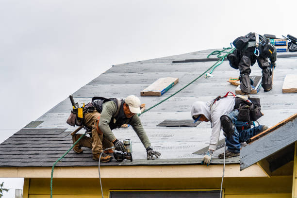 Professional Gutter Installation technician working in Nutley, NJ